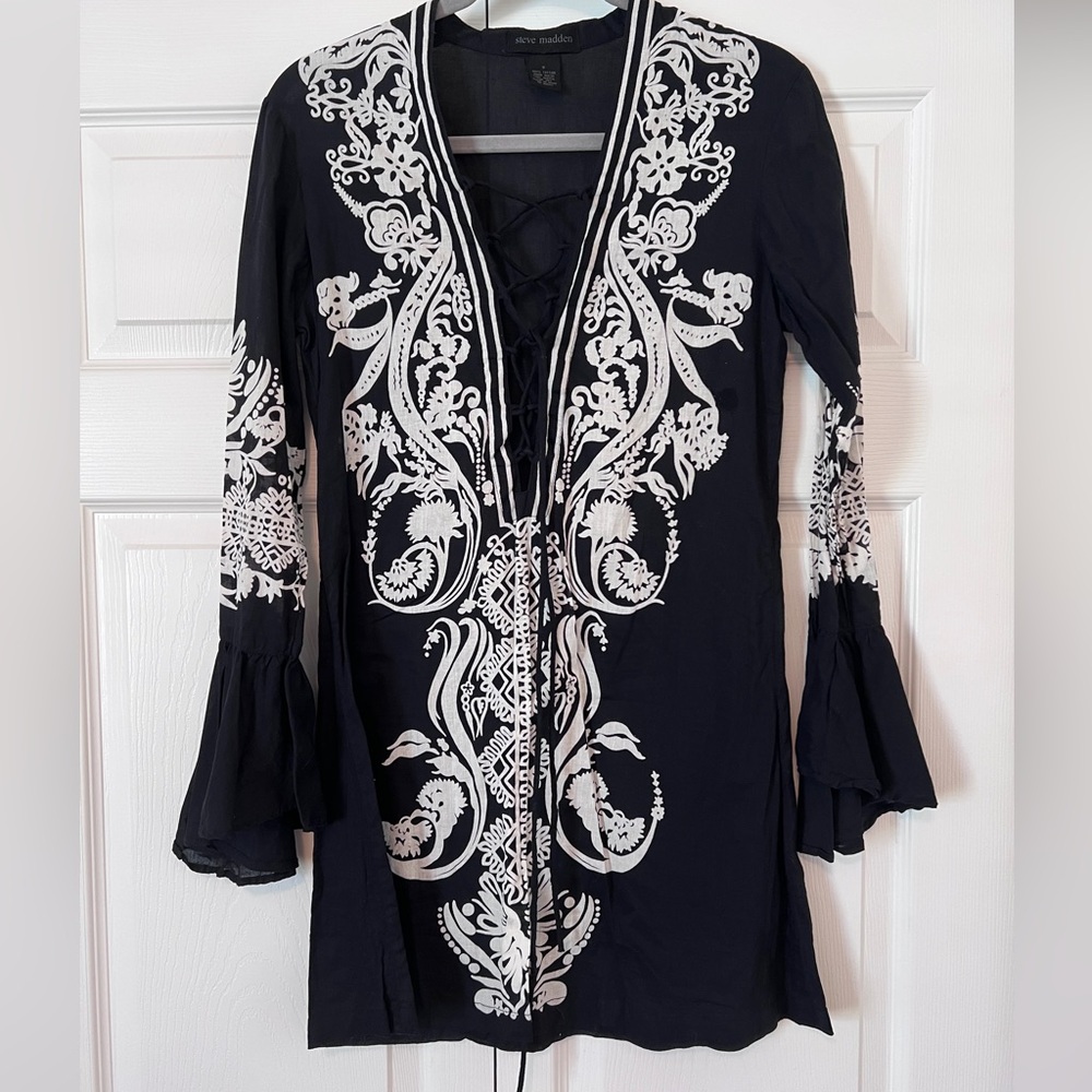 Steve Madden Lace Up tunic size S 100% cotton